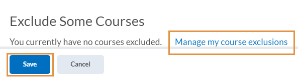 Exclude some courses